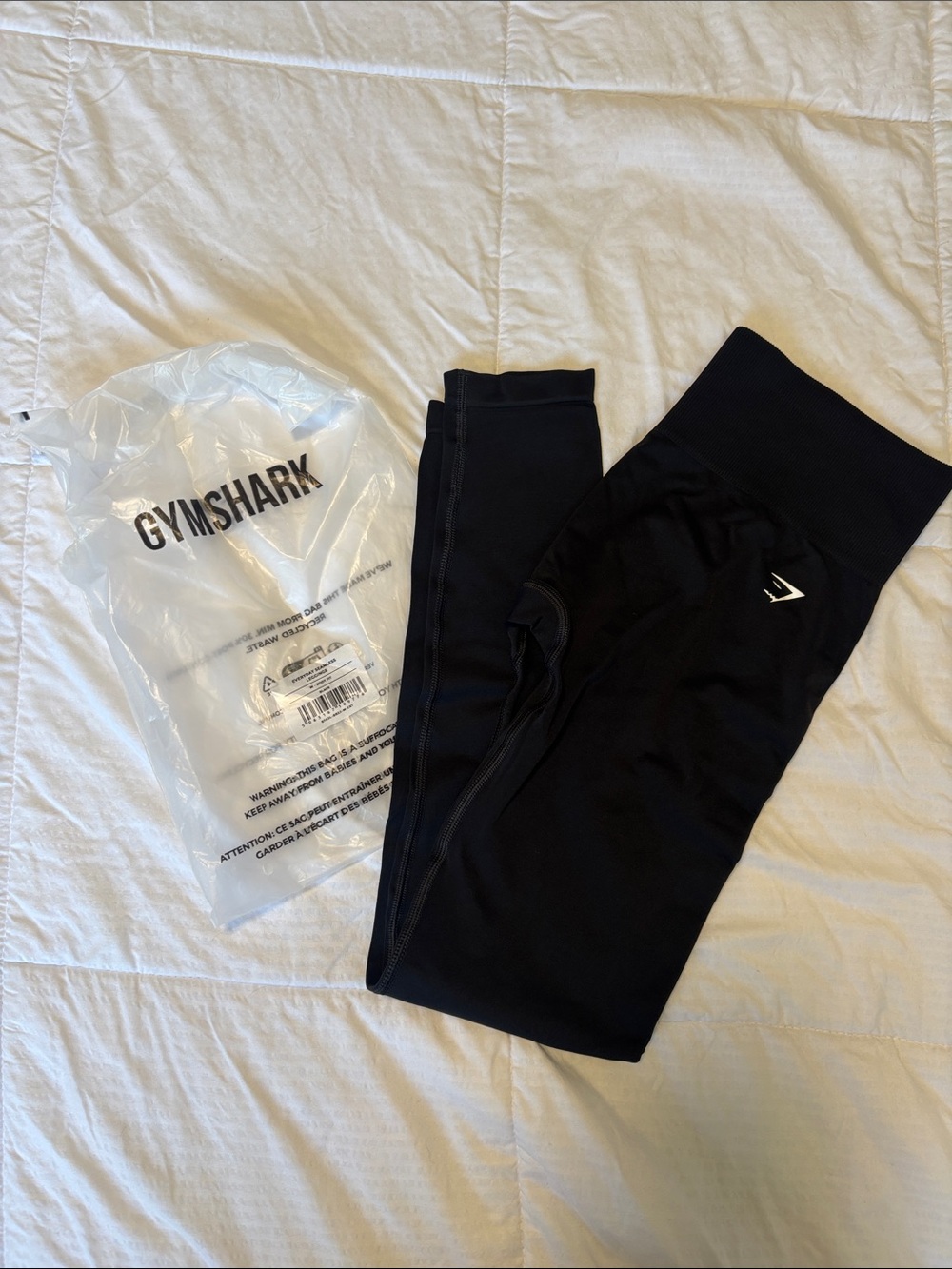 Gymshark Black High-Waist Full-Length Leggings with Logo